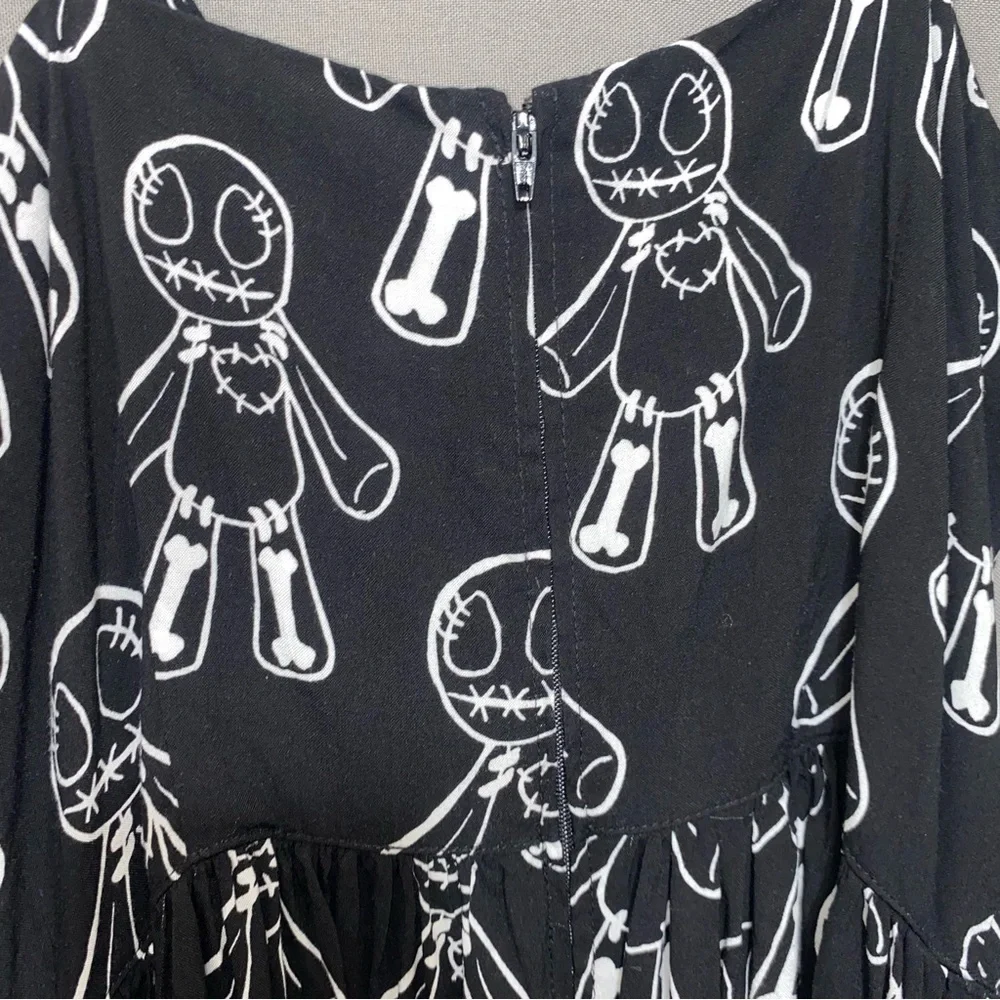 Hell Bunny Voodoo Doll Midi Dress Black and White Women's Dress - Picture 10 of 13